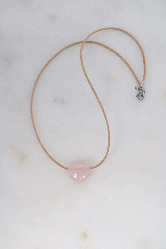 Rosenquarz Mini Herz Choker