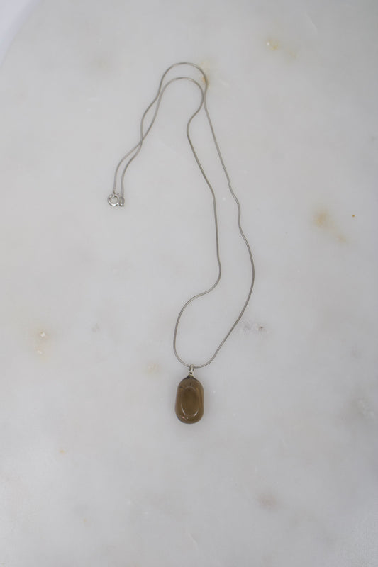 Rauchquarz Anhänger mit Schlangenkette